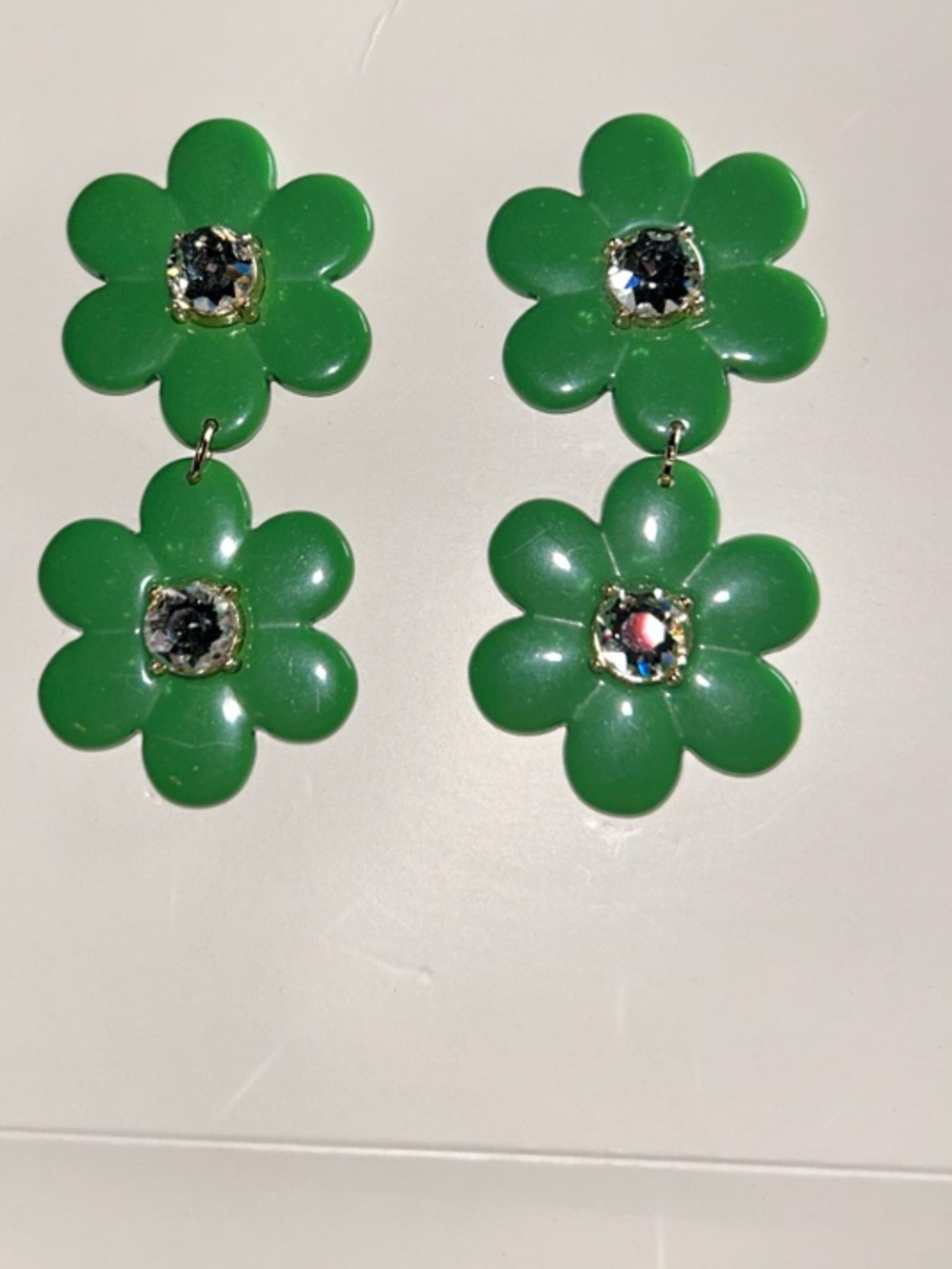 kate spade x target Green Double Flower Drop Earrings